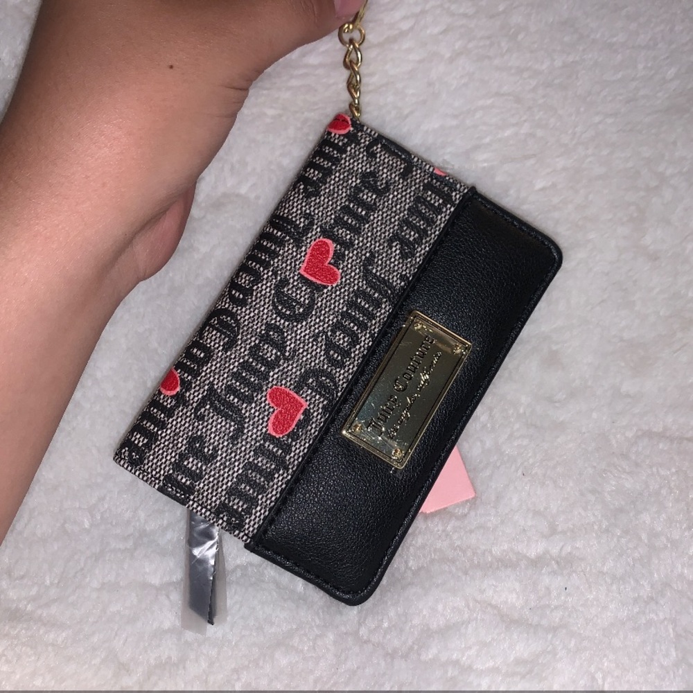 Sold Couture Black w Red Hearts Small Wallet